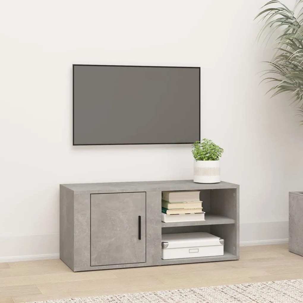 Mobile porta tv grigio cemento 80x31,5x36 cm legno multistrato