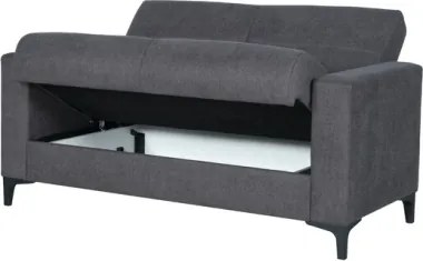 Divano 2 Posti Con Cassettone 152x87x90 Tessuto Grigio Bravo Bacos