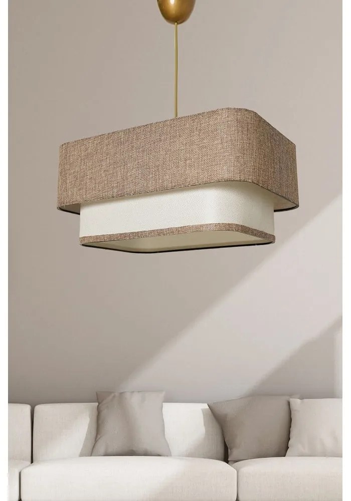 Lampadario beige/color crema con paralume in iuta Varianza – Opviq lights