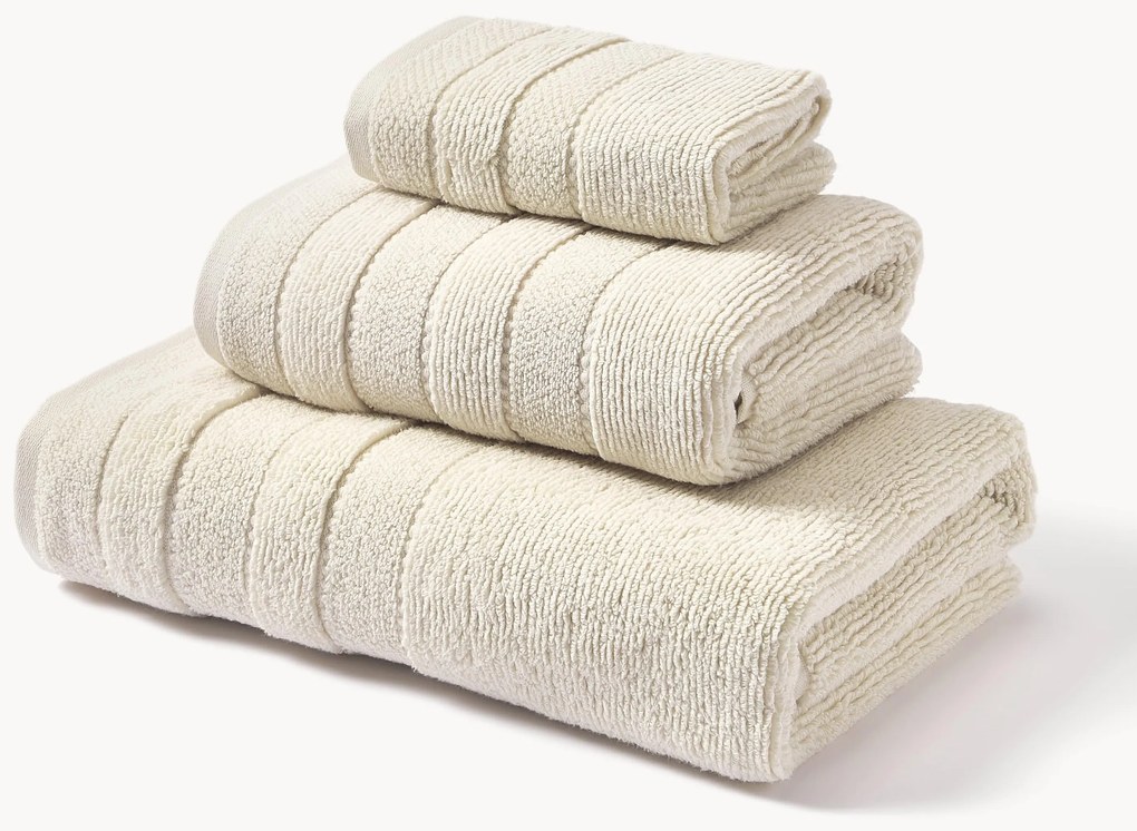 Set di asciugamani con bordo rigato Luxe, varie misure