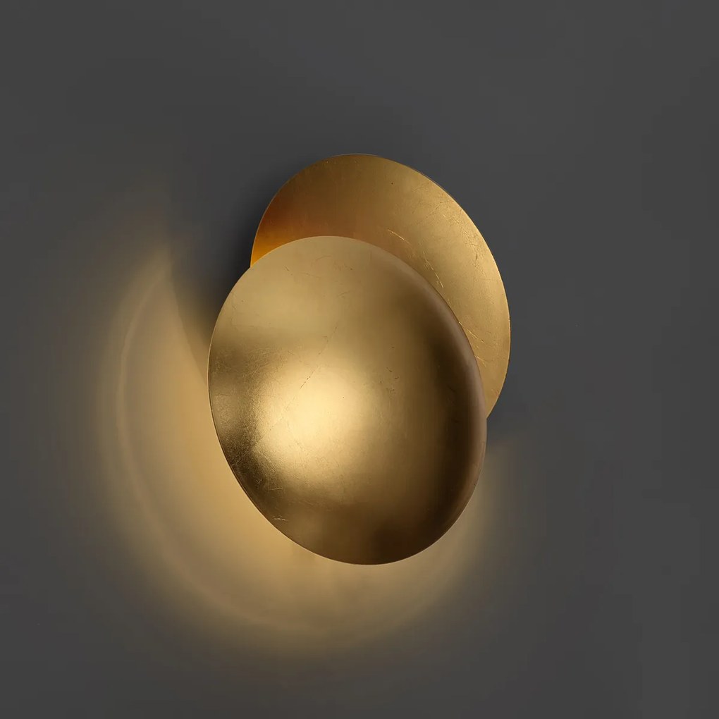 Lampada da parete moderna oro 34,5 cm 2 luci - Sunrise