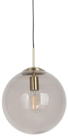 Lampada a sospensione smart ottone con vetro fumé 30 cm incl. WiFi ST64 - Ball