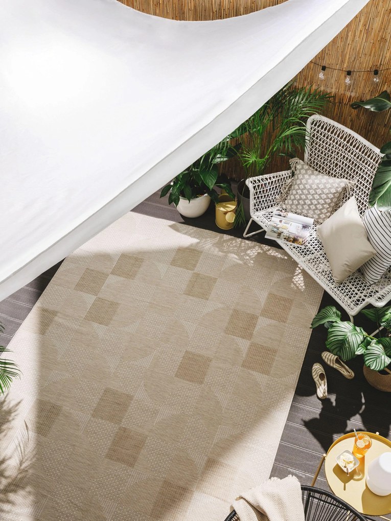 benuta Nest Tappeto per interno ed esterno Bronco Crema 120x170 cm - Tappeto outdoor per balcone, terrazzo e giardino