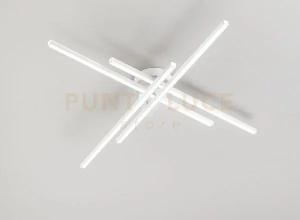 Plafoniera in alluminio colore bianco syncro led 58w cct 3000k 4000...