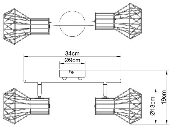 Globo 54017-2 - Luce Spot PRISKA 2xE27/40W/230V