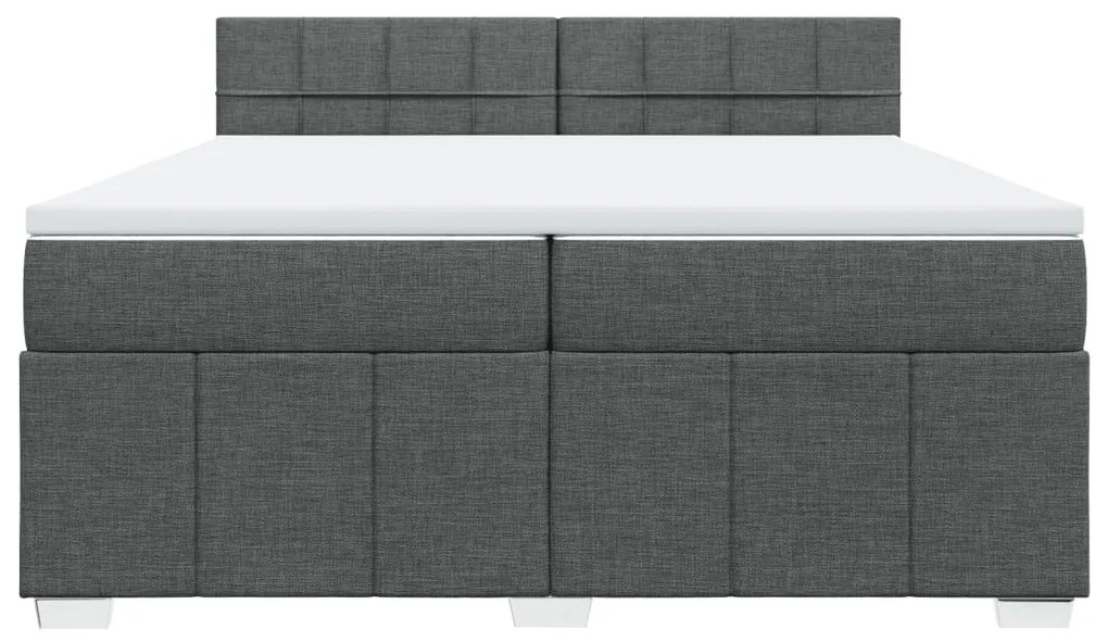 Giroletto a molle con materasso grigio scuro 200x200 cm tessuto