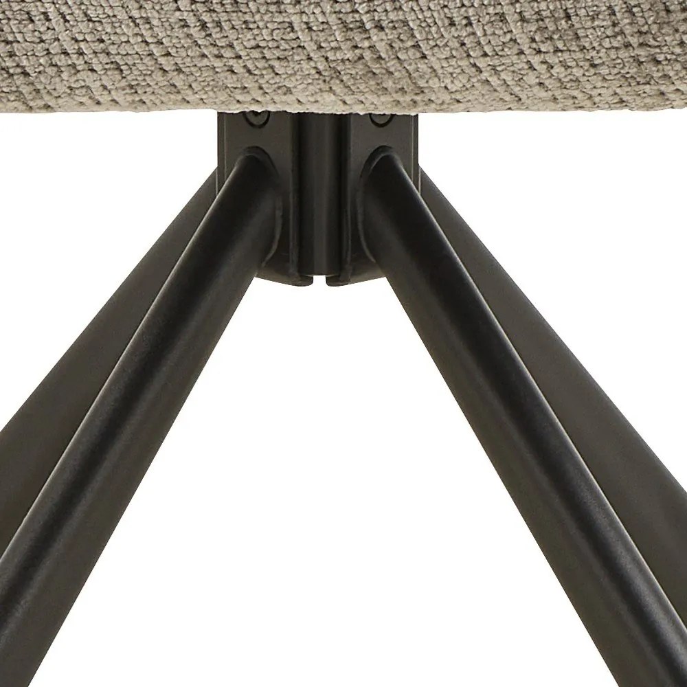 Sedia da pranzo grigio chiaro in imbottito con braccioli Graham – Actona