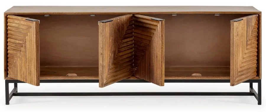 Mobile TV di colore naturale in mango massiccio 160x58x40 cm Nereida – MOME