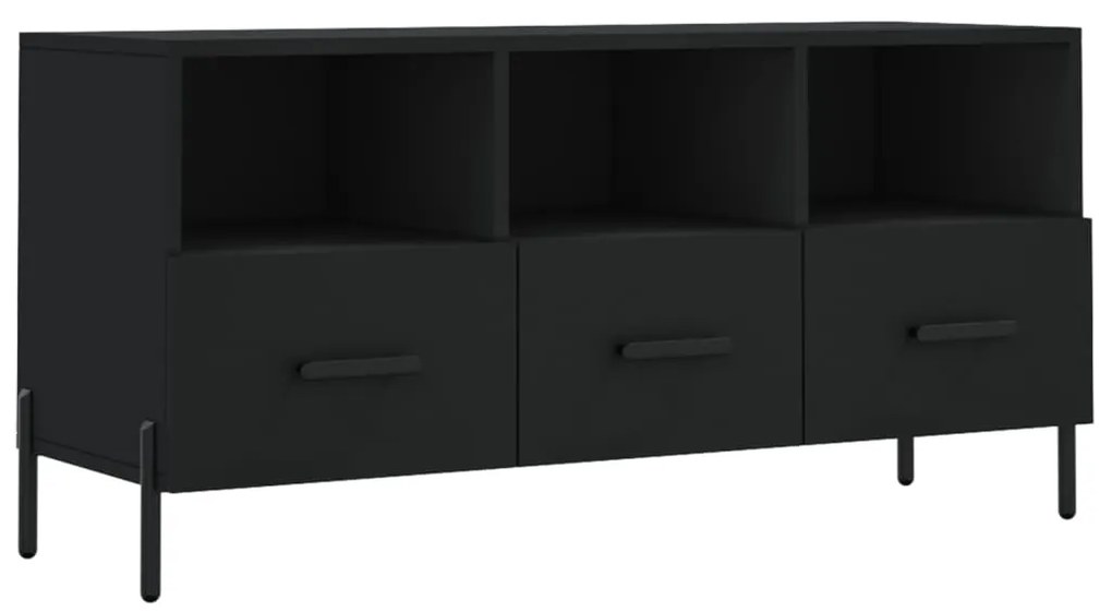 Mobile porta tv nero 102x36x50 cm in legno multistrato