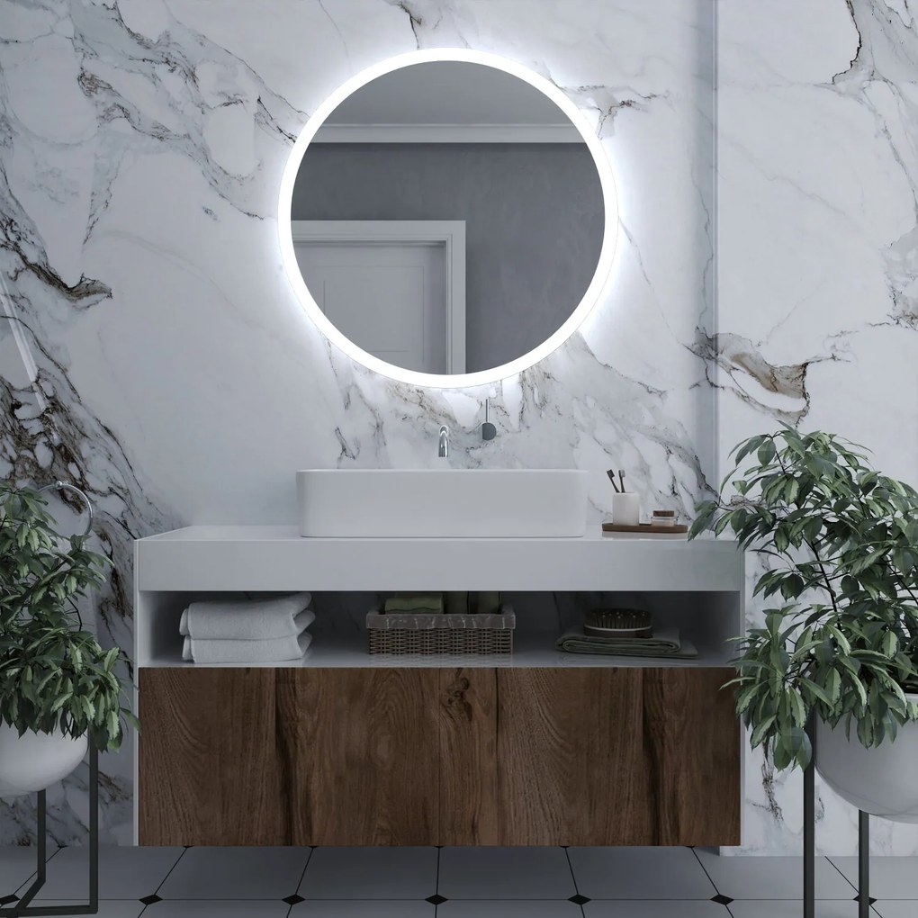 Specchio rotondo con luce LED E1
