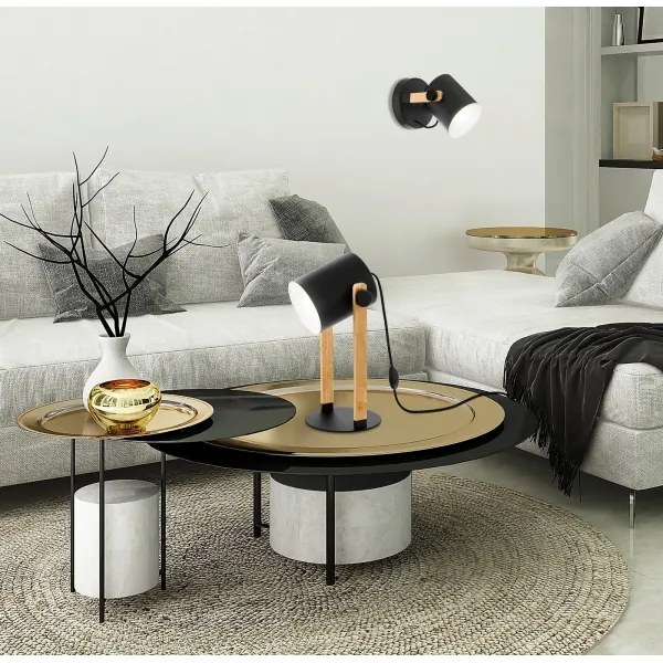 Eglo 43047 - Lampada da tavolo HORNWOOD 1xE27/28W/230V