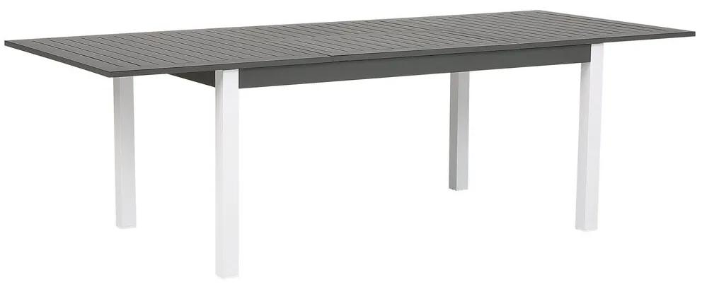 Tavolo da giardino alluminio grigio e bianco 168 x 248 cm PANCOLE Beliani