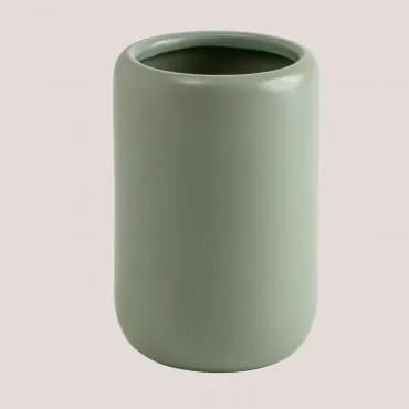 Portaspazzolino in ceramica Pierk Verde Olivastro - Sklum