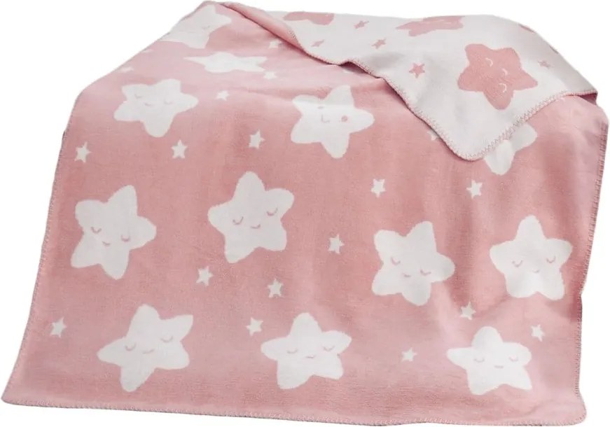 Coperta per bambini rosa in vello 100x120 cm Star – Mijolnir