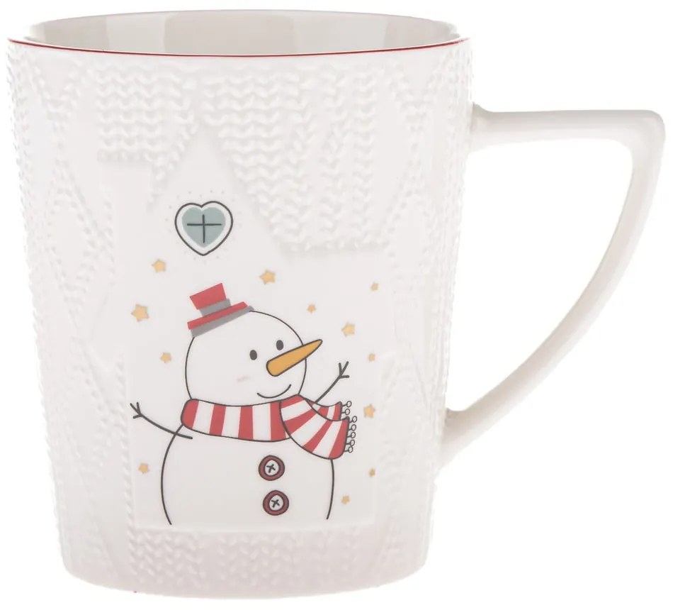 Tazza bianca in porcellana a tema natalizio 380 ml Snowman – Dakls