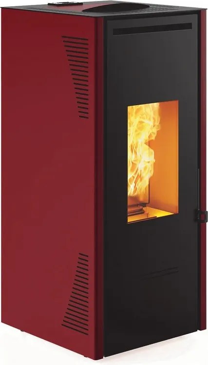 Stufa a pellet canalizzata INVICTA Talo 11 plus 11.6 KW rossa