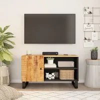 Mobile TV 80x33x46cm Legno Massello Mango e Legno Multistrato 351962