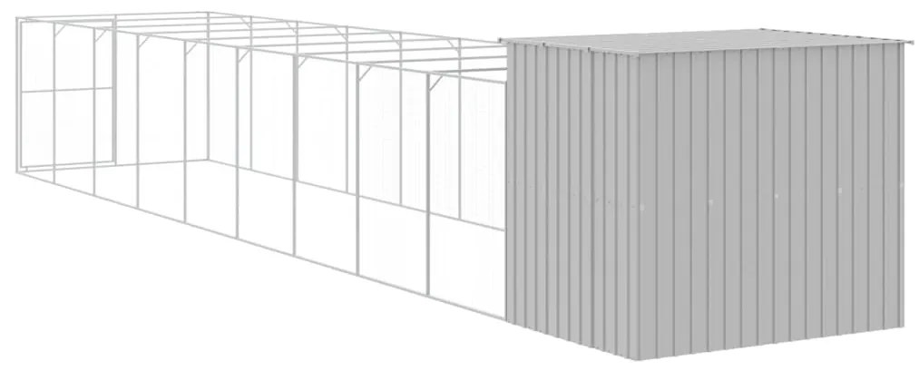 Casetta cani corsa grigio chiaro 214x1069x181cm acciaio zincato