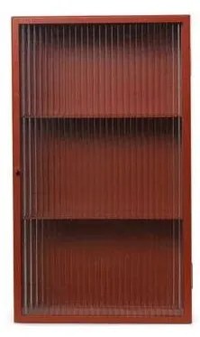 Ferm Living - Haze Wall Cabinet Reeded Glass Oxide Red ferm LIVING