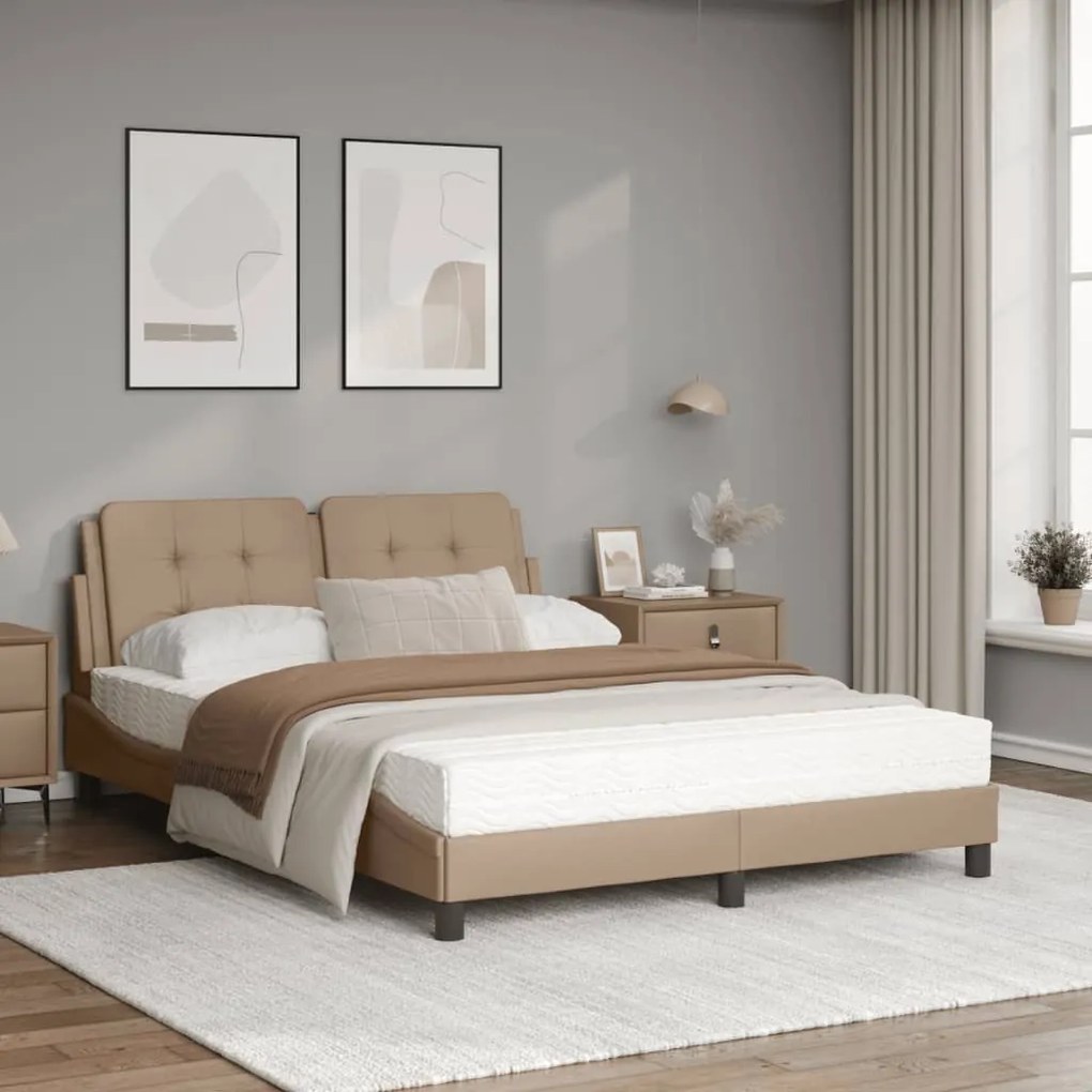 Letto con materasso cappuccino 160x200cm similpelle