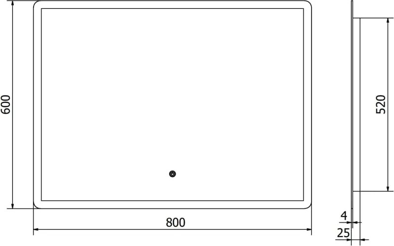 Mexen Navia specchio da bagno retroilluminato 80 x 60 cm, LED 6000K, anti-appannamento - 9803-080-060-611-00