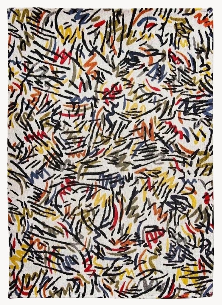 Tappeto jacquard a tessitura piatta Graffito