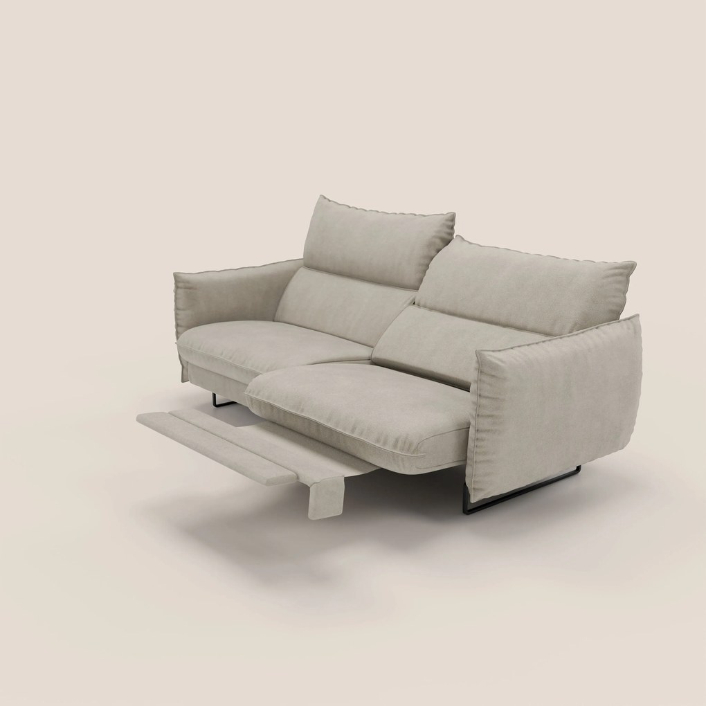 Monamour Divano dal design moderno con opzione relax elettrico in microfibra smacchiabile impermeabile T11 tortora