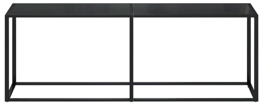 Tavolo consolle nero 220x35x75,5 cm in vetro temperato
