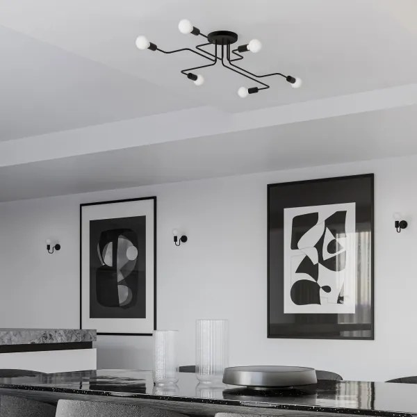 Sollux SL.1445 - Applique VECTOR 1xE27/15W/230V nero