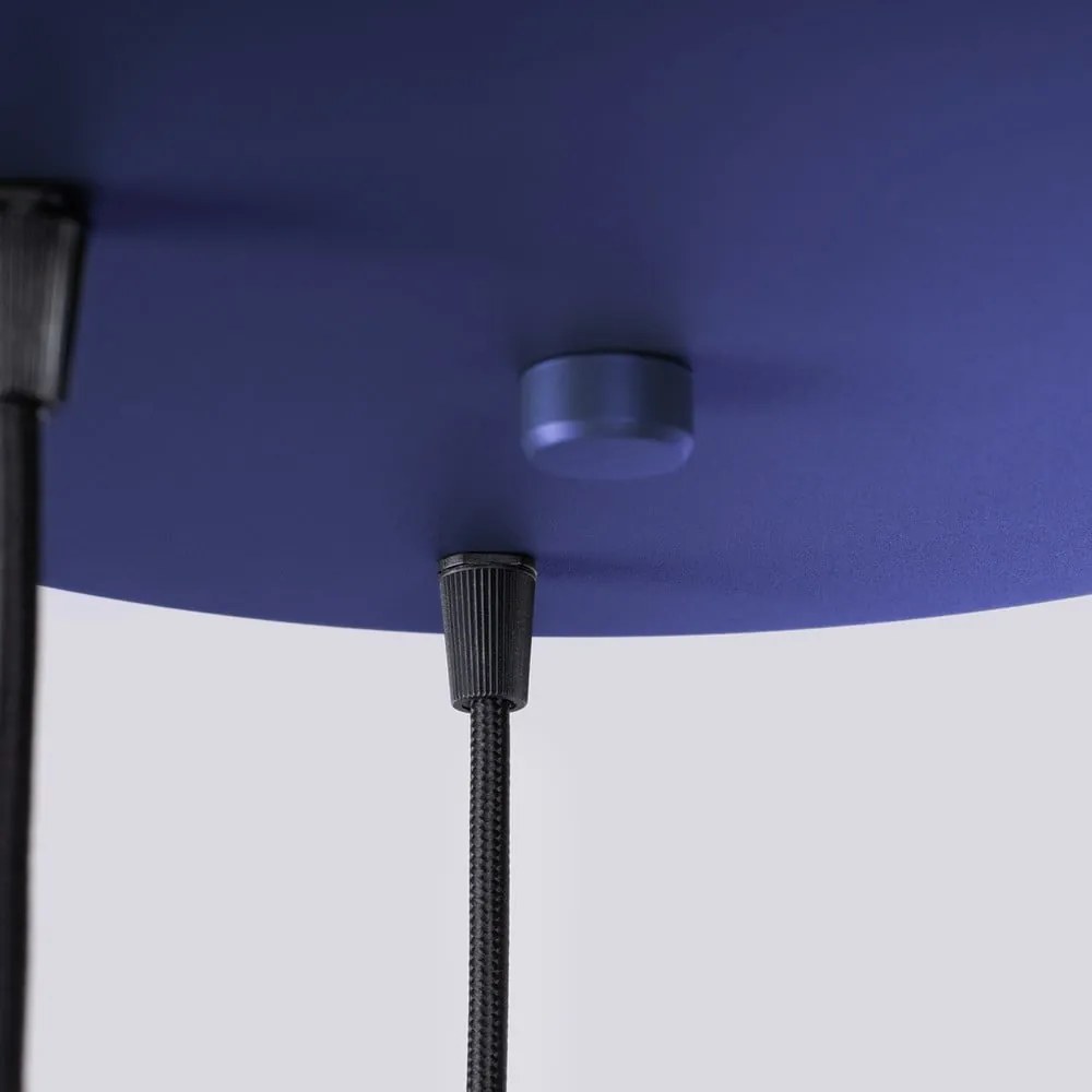 Lampadario blu scuro con paralume in vetro ø 25 cm Orbital – Sollux