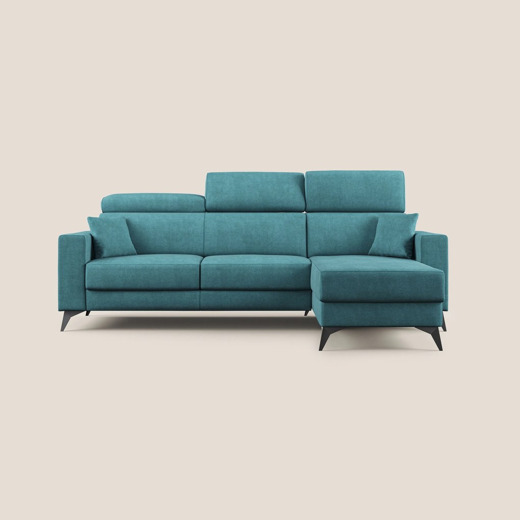 Pegaso divano letto angolare con poggiatesta reclinabili e rivestimento impermeabile T02