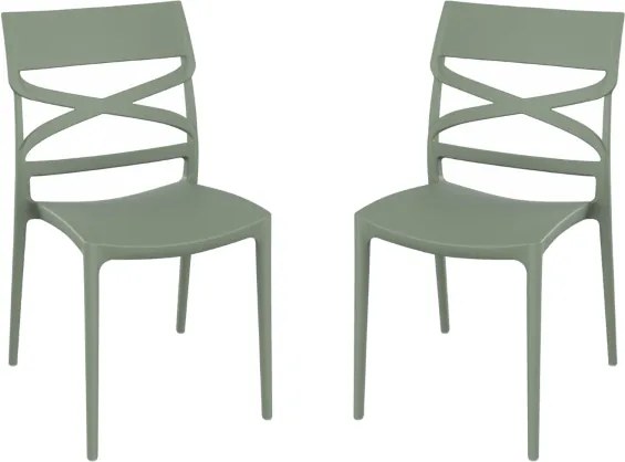 Sedia polipropilene per interno e esterno impilabile MIROK Salvia set 2 pezzi