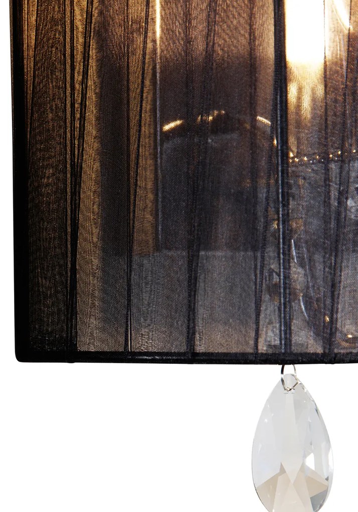 Applique da parete cromata classica con paralume nero - Ann-Kathrin 2