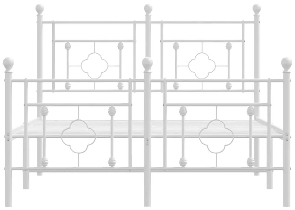 Giroletto con testiera e pediera metallo bianco 120x190 cm