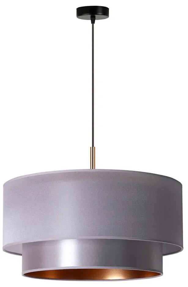 Duolla - Lampadario a sospensione con filo NANTES 1xE27/15W/230V diametro 45 cm argento/rame