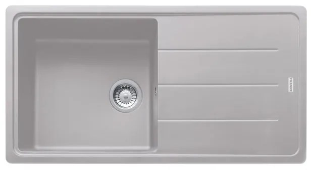 Lavello integrato 1 vasca con gocciolatoio laterale destro o sinistro FRANKE Boston alluminio L 50 x L 97 cm argento