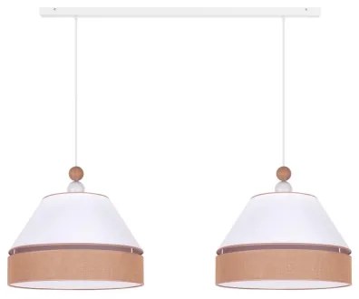 Duolla - Lampadario a sospensione con filo AVIGNON 2xE27/15W/230V bianco/marrone