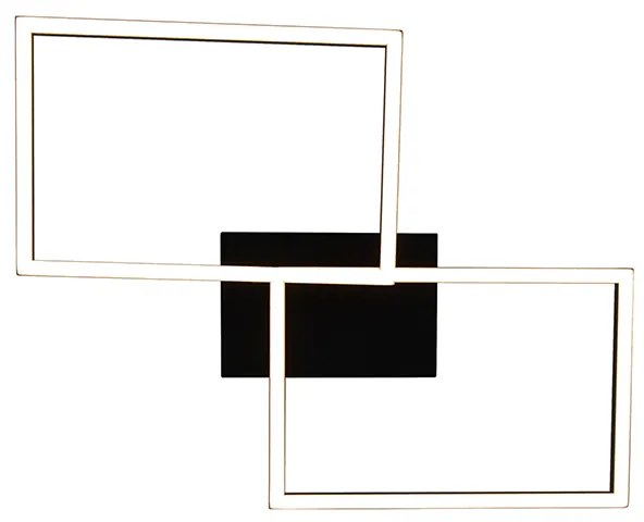 Plafoniera quadrata nera dimmerabile a 3 step - Plazas Novo