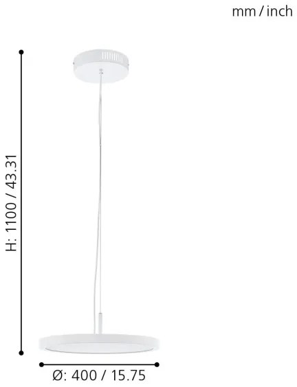 Eglo 33675 - LED RGBW Lampadario dimmerabile a sospensione con filo CERIGNOLA-C LED/21W/230V + +TC