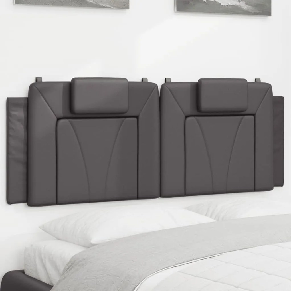 Cuscino testiera grigio 120 cm in similpelle