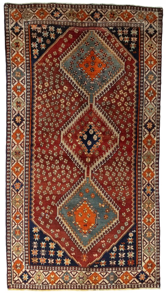 Shiraz Tappeto persiano 150x270 Rosso (Iran) Annodato A Mano