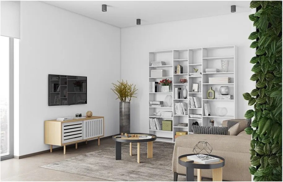 Libreria bianca 214x224 cm Valsa – TemaHome