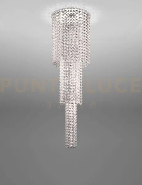Giogali lampadadario a soffitto ca1 cristallo argento e cromo lucid...