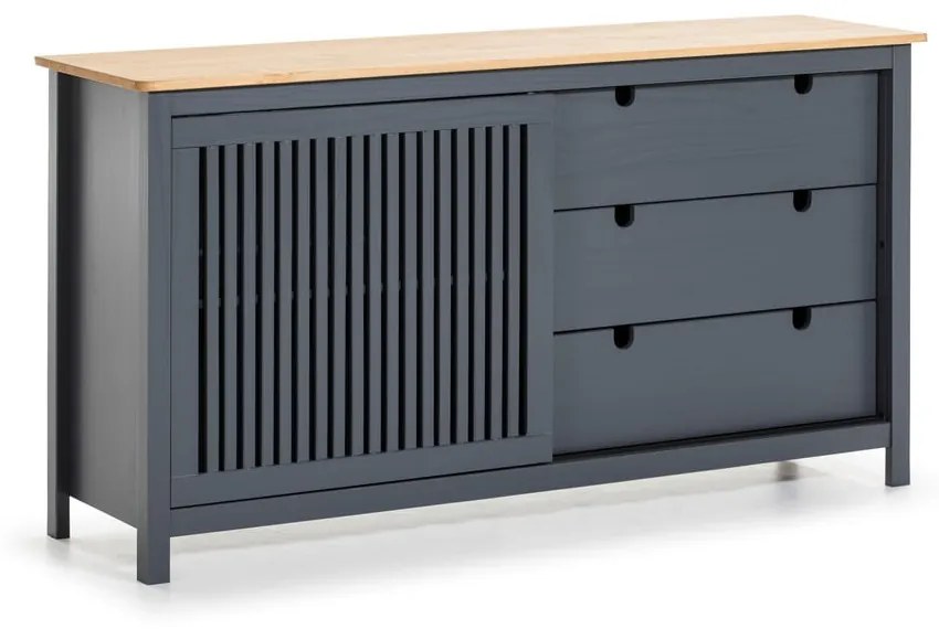 Cassettiera in legno grigio Bruna - Marckeric