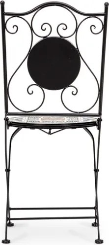 Set Bistrot Tavolo Mosaico 80x120 Cm Con 4 Sedie Pieghevoli Mykonos Bizzotto