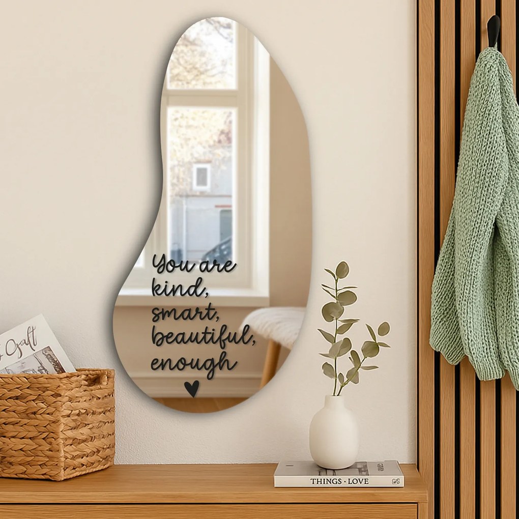Adesivo per specchio S3 – You are kind, smart, beautiful, enough. (Handwritting)