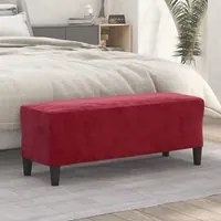 Panca Rosso Vino 100x35x41 cm in Velluto 349425