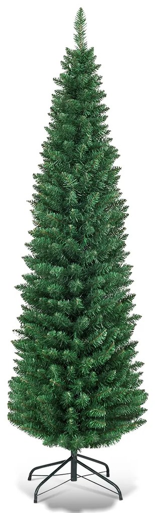 Costway Albero di natale artificiale 150cm con supporto in metallo e piedi in gomma, Albero decorazione natalizia