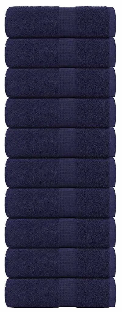 Asciugamani Ospiti 10pz Blu Marino 30x50cm 360 G/m² 100% Cotone /