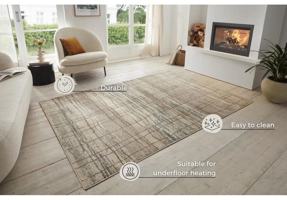 Tappeto beige 80x120 cm Terrain – Hanse Home